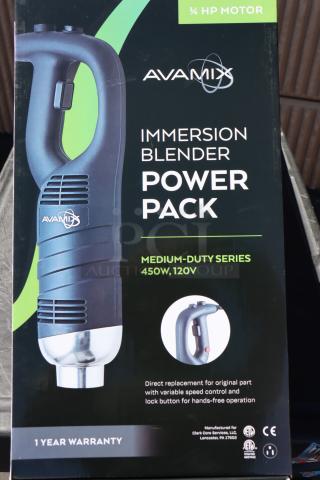 AvaMix 928PIBPPMD Power Pack for IBMD Series Immersion Blenders, 3/4 hp, 120v. Brand new in box. 1-year warranty.