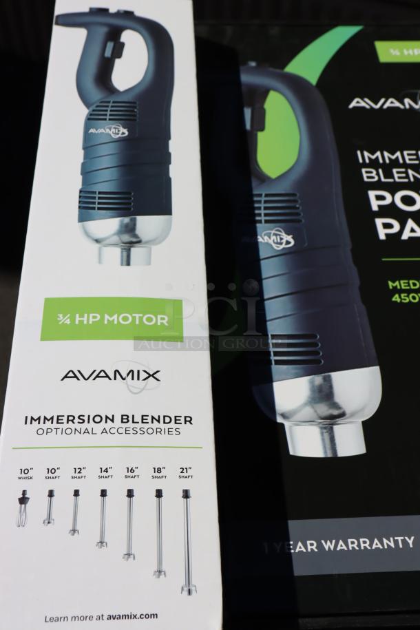 BRAND NEW AvaMix 928PIBPPMDDX Power Pack for IBMD Series Immersion Blenders, 3/4 hp, box shows accessories, 1-year warranty.