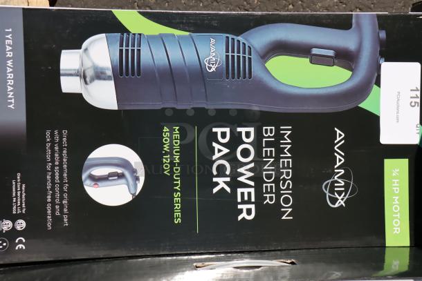 Brand new AvaMix 928PIBPPMD power pack for medium-duty immersion blenders, 3/4 hp, 120v, in original packaging.