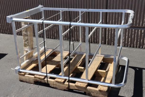 BRAND NEW SCRATCH-N-DENT New Age 1264 heavy-duty aluminum lug rack, 29.5"x33"x62", with scuff marks, 10 lug capacity.