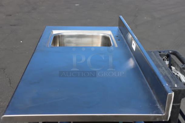BRAND NEW Eagle Group T3060SEB-BS-E23L 30"x60" stainless steel work table with sink on left; out of packaging.