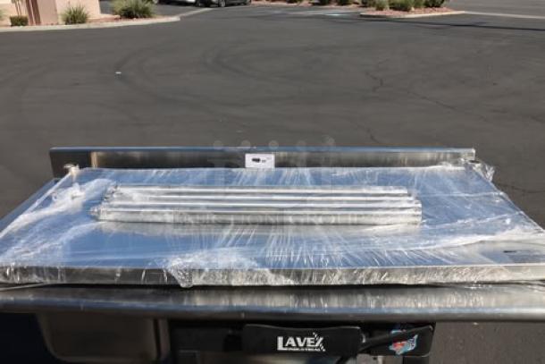 BRAND NEW Eagle Group T3060SEB-BS-E23L 30" x 60" stainless steel work table with sink, sink on left, in packaging, possible missing pieces.