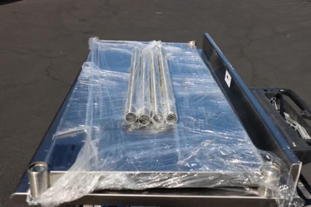 Brand new Eagle Group T3060SEB-BS-E23L stainless steel work table, 30"x60", with sink on left, wrapped, serial 2503231782.
