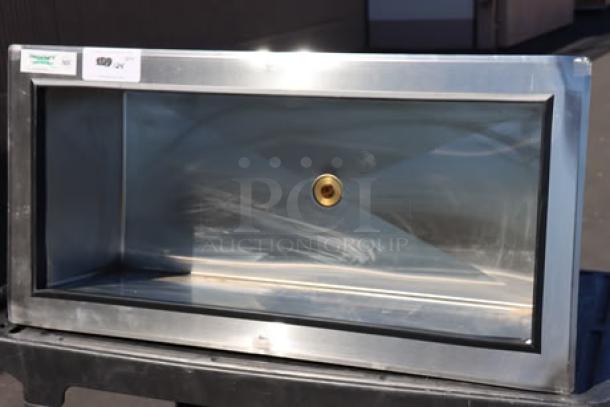 Regency 600DIIB1836 stainless steel drop-in ice bin, 18" x 36", brand new with bent corners.