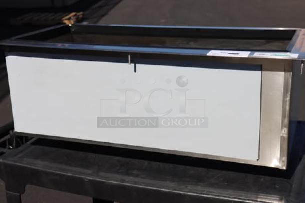 Regency 600DIIB1836 18" x 36" stainless steel drop-in ice bin, brand new, with bent corners.