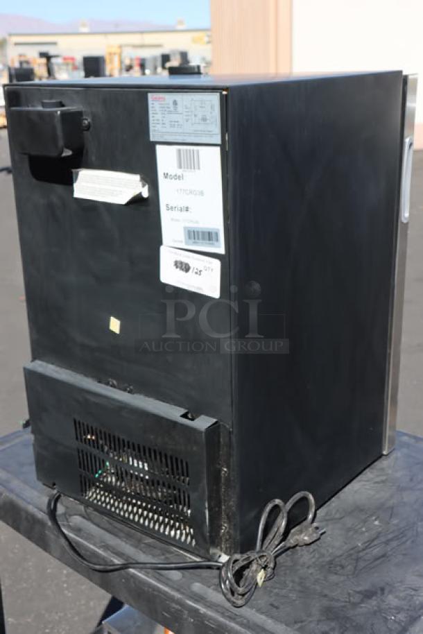 BRAND NEW SCRATCH-N-DENT Galaxy CRG-3 Countertop Display Refrigerated Merchandiser, 2.5 cu ft, black, 115V, Serial No. 06824112110100020.