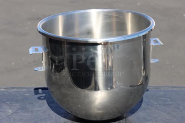 BRAND NEW Hobart BOWL-SST220 stainless steel 20 qt. mixing bowl, polished finish, side handles, durable kitchenware.