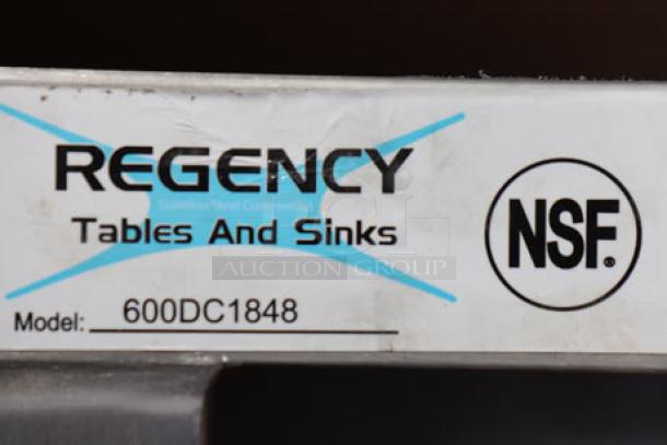 Regency 600DC1848 dish cabinet, 18" x 48", 18-gauge type 304 stainless steel, adjustable midshelf, box damaged.