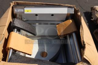 Steelton stainless steel commercial sink, model 522CS12424, with 24" x 24" x 12" bowl. New, with dents and dings.