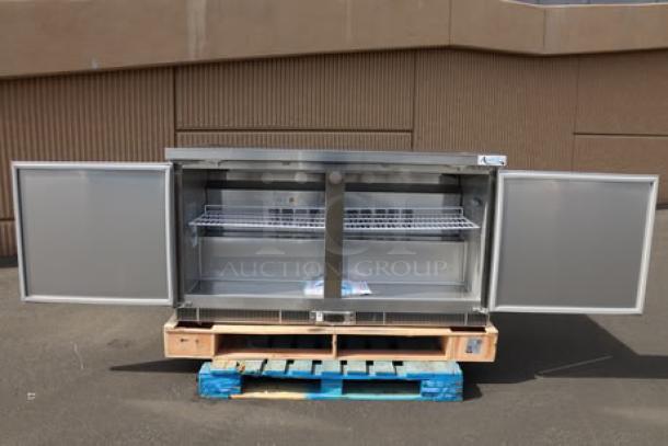 Avantco ZUC-60R-HC 60" undercounter refrigerator, brand new, two-door, stainless steel, possible minor dents, no original packaging.