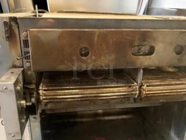 Nieco JF63 automatic conveyor broiler, natural gas, outstanding condition, fully tested, flame broiler system, 115V.