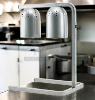 Brand new Winco EHL-2C freestanding dual bulb heat lamp, 120V, in original packaging, fully tested and working.