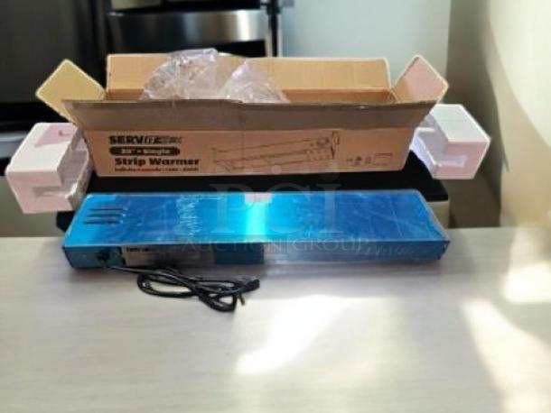 Brand new ServIt 30" Single Strip Warmer, model 402SIP130GF, in original box with packaging, never used, 120V.