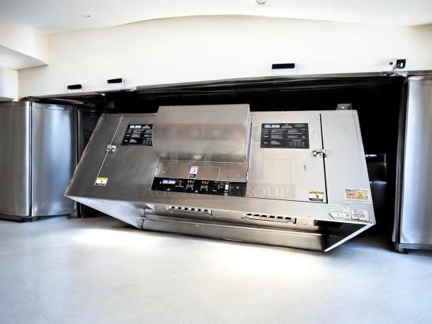 Immaculate Giles FSH-6 Ventless Hood System with 72" stand, 208-240V, fully tested, stainless steel, clear labels visible.