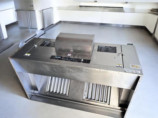 Giles FSH-6 ventless hood system with 72" stand in immaculate condition, fully tested, 208–240V, stainless steel finish.