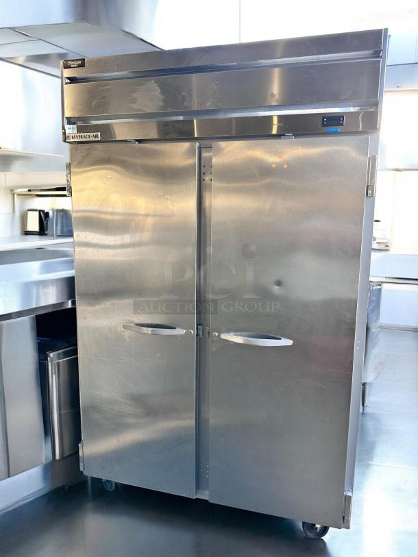 Beverage-Air HF2HC-1S Horizon Series two-section reach-in freezer, stainless steel, outstanding condition, 115V.