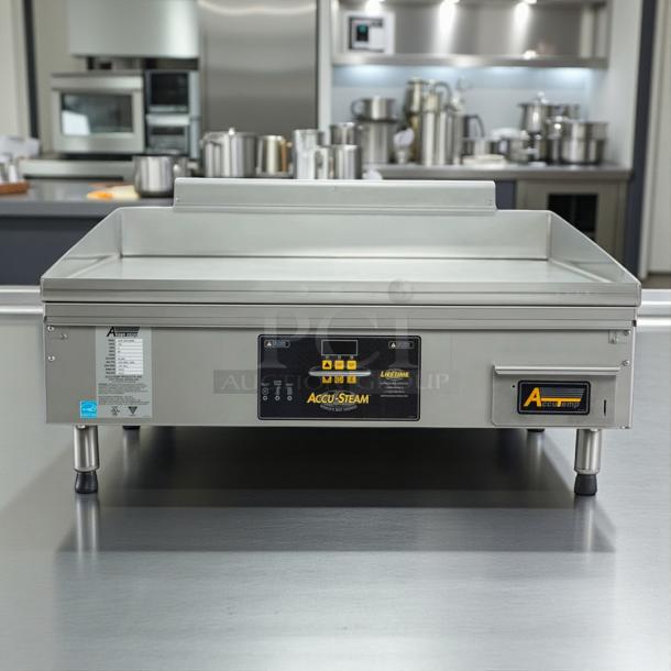 AccuTemp GGF1201A3650 natural gas griddle, superb condition, tested & working, features Accu-Steam tech, 120V, Fort Wayne.