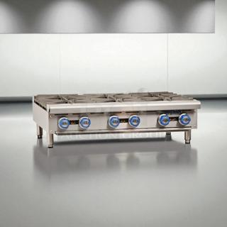 Imperial IHPA-6-36 36" commercial gas hotplate, six burners, stainless steel, fully tested and working condition.