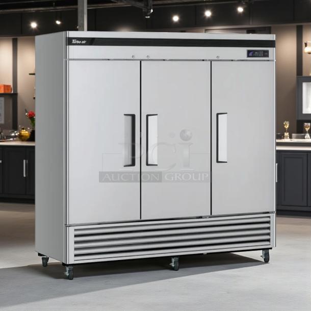 Turbo Air M3R72-3-N 3-Door Commercial Refrigerator, excellent condition, fully tested, 115V, 65.8 cu. ft. capacity.