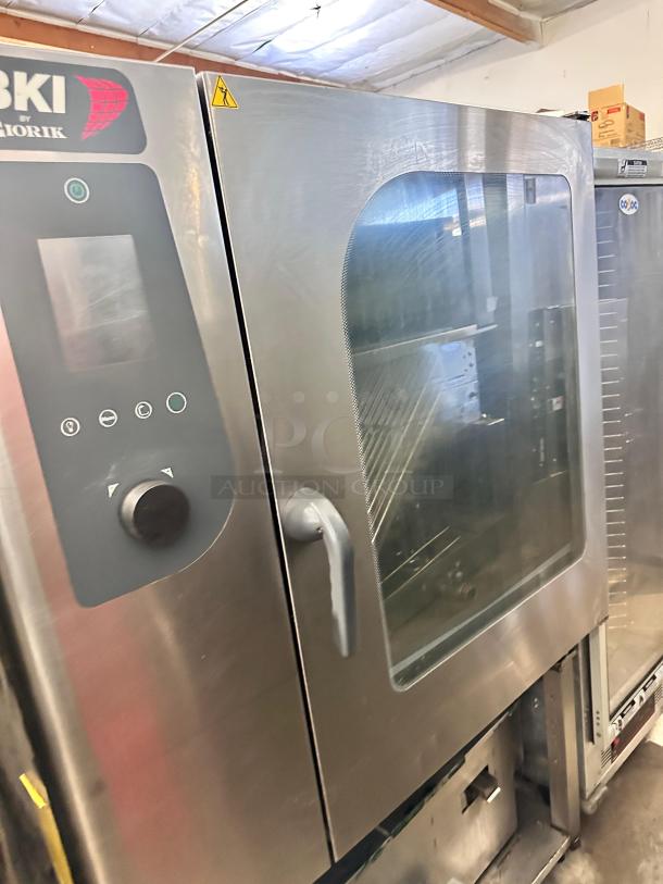BKI TG1023 CombiKing electric combi oven, superb condition, fully tested. Features control panel, glass door; 208V.