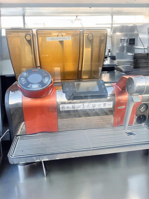 Pristine Starbucks Mastrena II Espresso Machine by Thermoplan AG, 240V, fully tested, touchscreen, superautomatic system.