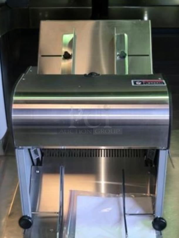 Commercial Food Equipment 302N-20mm Bread Slicer, stainless steel, superb condition, 110V, automatic, fully tested.