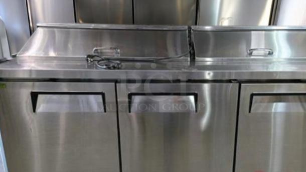 Turbo Air MST-72-N refrigerated prep table, stainless steel, excellent condition, tested, 115V mega top for sandwich/salad.