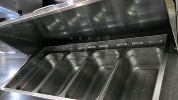 Turbo Air MST-72-N refrigerated prep table, outstanding condition, stainless steel pans, fully tested, 115V.