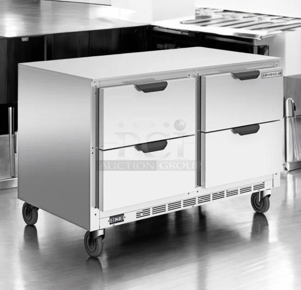 Turbo Air MST-72-N refrigerated prep table, excellent condition, 115V, four drawers, casters, ideal for sandwich/salad prep.
