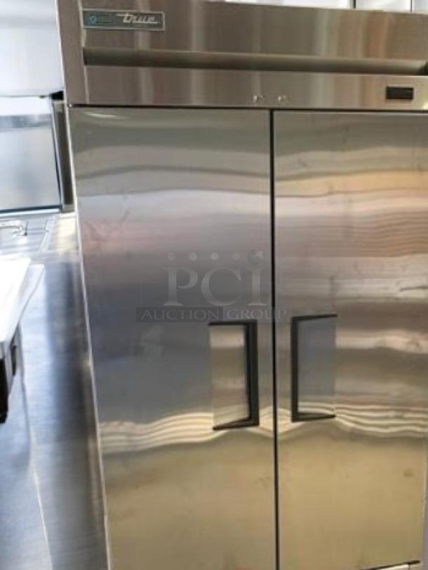 True T-35F-HC double solid door reach-in freezer, superb condition, stainless steel, proven working, 115V, True Manufacturing.