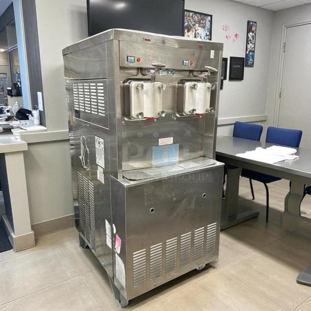 Taylor 321-27 two-flavor soft serve machine, excellent condition, fully tested. Stainless steel, 208/230V, countertop model.