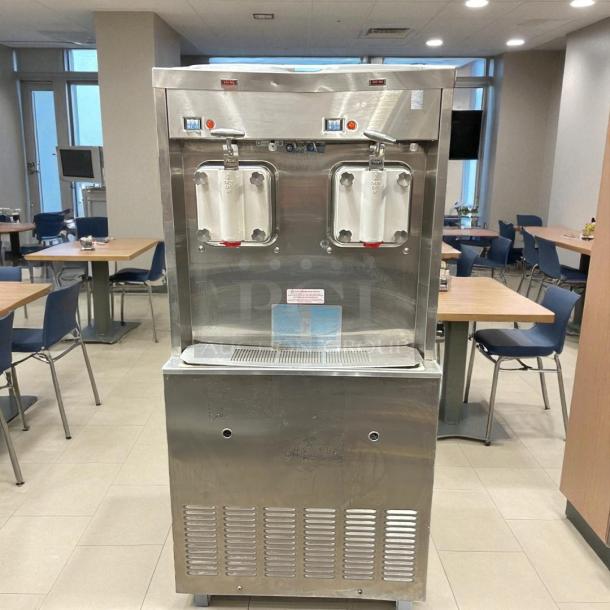 Taylor 321-27 two-flavor soft serve ice cream machine, excellent condition, stainless steel, fully tested, 208/230V.