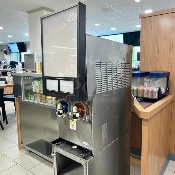 CORNELIUS VIPER 2 slushy machine, 2-flavor, high-capacity, 230V, tested working, stainless steel finish, front controls visible.