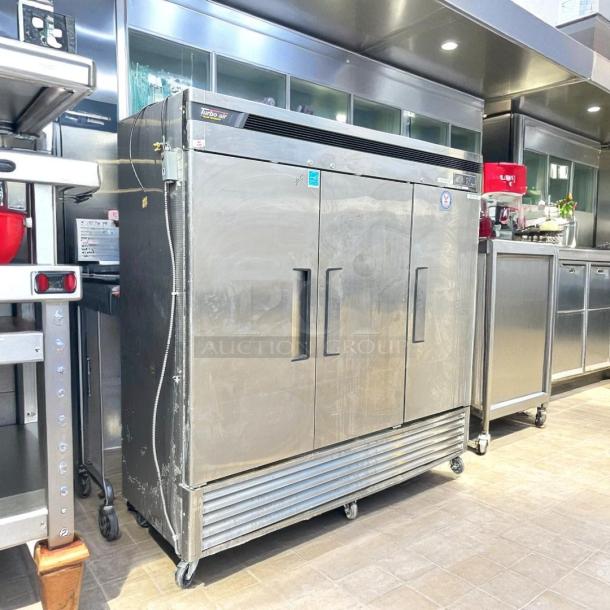 Turbo Air TSR-72SD-N reach-in refrigerator, 82" solid door, stainless steel, LED lighting, excellent condition, tested working.
