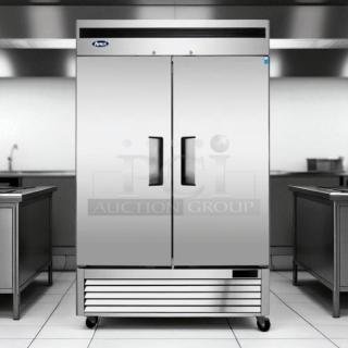 Atosa MBF8507GR 46 Cu.ft double-door bottom mount reach-in refrigerator in excellent condition.