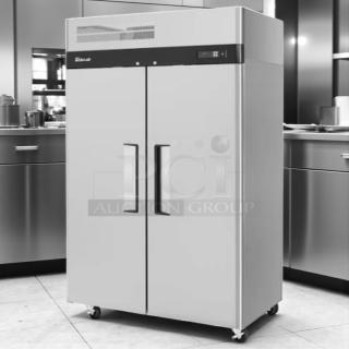 Turbo Air M3H47-2 heated cabinet, excellent condition, full height, 10-pan capacity, tested, 115v, mobile with wheels.