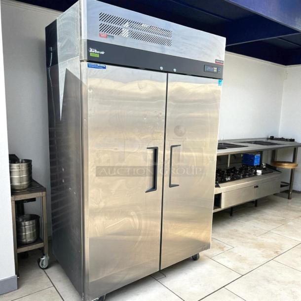 Turbo Air M3H47-2 heated cabinet, full-height, stainless steel, excellent condition, 10-pan capacity, 115v, tested and working.