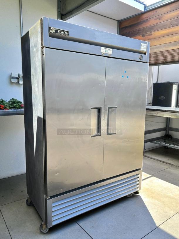 True T-49-HC Reach-In Refrigerator, stainless steel, solid swing doors, tested and working, visible brand label.