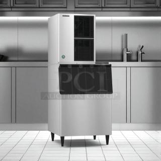 Hoshizaki KM-515MAH crescent cuber icemaker, air-cooled, 115v, tested and working. Stainless steel exterior, excellent condition.