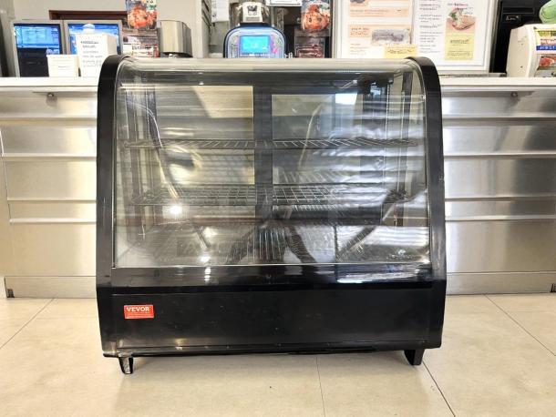 VEVOR Refrigerated Display Case, Model XCW-100L, 3.5 cu. ft., 2-tier, excellent condition, tested and working.