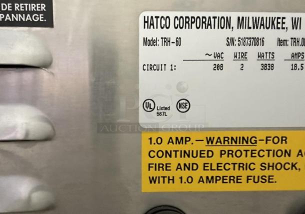 Hatco TRH-60 Toast-Rite electric conveyor toaster, excellent condition, 10 slices/min, 240V, tested working.