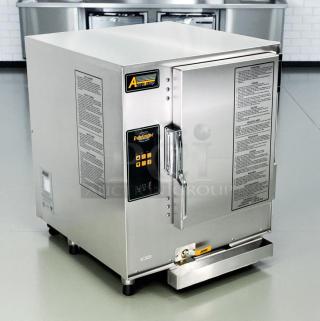 AccuTemp S62083D100 Convection Steamer, excellent condition, tested working, stainless steel, 6 pan capacity, 208V.