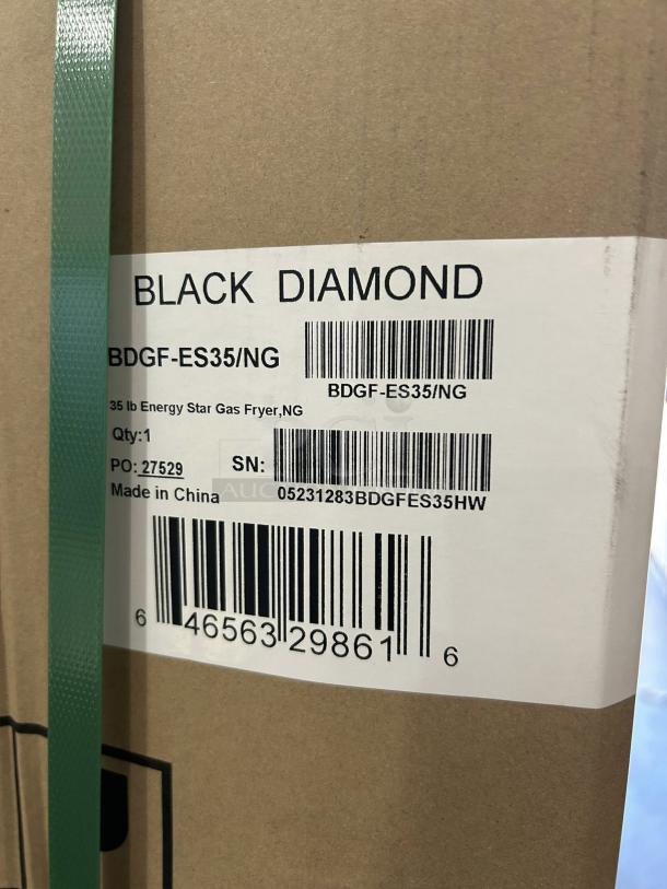 Brand New Black Diamond BDGF-ES35/NG, 35 lb Energy Star Gas Fryer, Natural Gas, original packaging, Made in China.