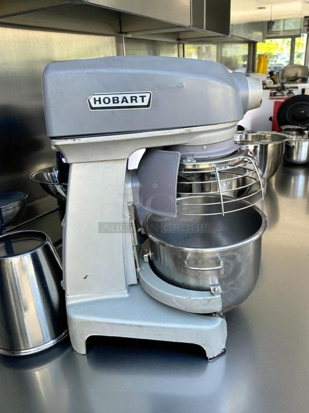 Hobart Legacy+ HL200 20 Qt. Planetary Stand Mixer with guard, tested and working, in good condition, 120V, 1/2 hp.