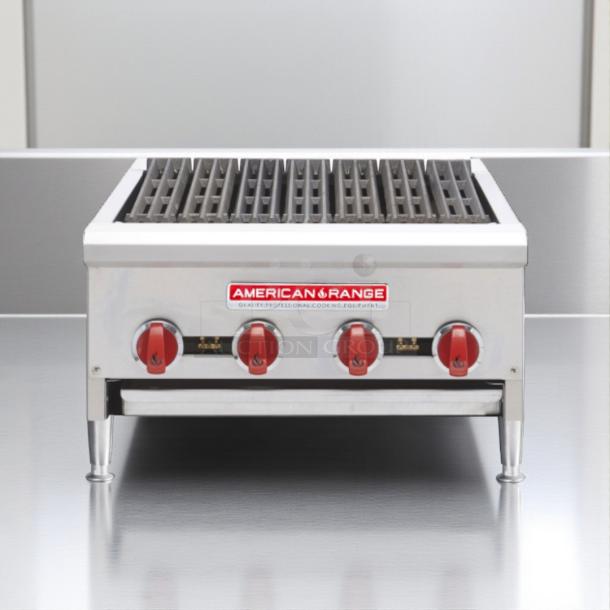 Brand new American Range AERB-30 30" Economy Radiant Broiler, LP, tested and working, features manual controls.