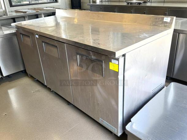 True TWT-72-HC 72" worktop refrigerator, excellent condition, 3 sections, stainless steel, tested and working, 115v.