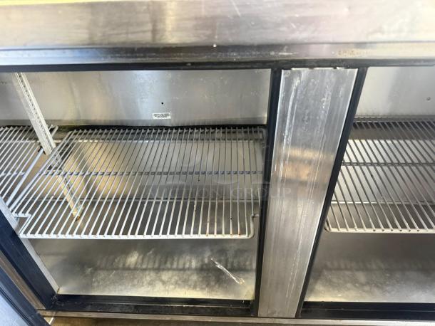 True TWT-72-HC worktop refrigerator, excellent condition, 72" with 3 sections. Interior shelves, 115v, tested and working.