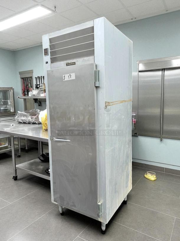 Traulsen G10010 reach-in refrigerator, 23.43 cu ft, one-section, solid door, excellent condition, tested and working.
