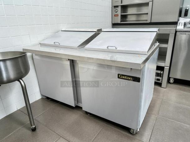 Continental SW60-24M Mighty Top Sandwich Prep Unit, 60" 17 cu ft, stainless steel, tested and working, excellent condition.