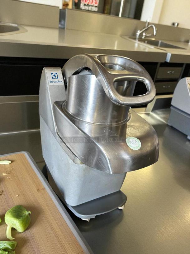 Electrolux Professional 600474 food processor, excellent condition, side discharge, stainless steel, BPA-free label visible.
